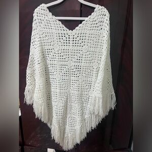 White Crochet Poncho 🤍🤍